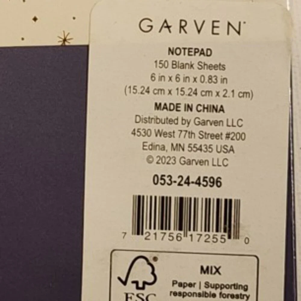 SEALED Garven Shine Bright 150 Sheet Notepad